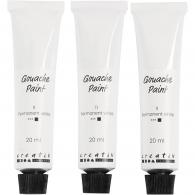 Afwerking Gouacheverf Wit 3x20ml - Polymeerklei-Boetseerklei. - #594554
