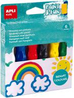Apli Verftubes met Kwast 6 Kleuren - 14ml | Polymeerklei - Boetseerklei - #599541