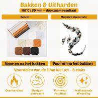 FIMO Soft Basiskleuren Set Bruin-Grijs-Huid - 6x 56g Polymeerklei - #67820