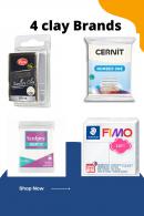 Fimo TryPack: 4 Soft Klei Merken Wit - Polymeerklei - #392156