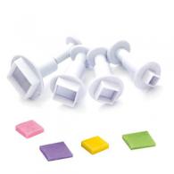Gereedschap Plunger Rechthoek 4 stuks - Voor Polymeerklei - Boetseerklei - #311336