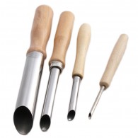 Gereedschap Spatels Hout 4-delig, naturel - Polymeerklei - Boetseerklei - #95468