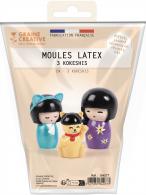 Graine Creative - GC Latex Gietmal Japanse Kokeshi Set 3 stuks | GoedkoopsteHobby - #598907