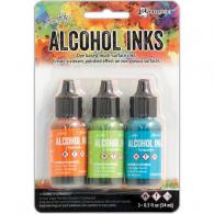 Ranger Alcohol Ink Kits  Spring Break Valencia/Limeade/Turq. TAK52555 Tim Holtz 3x15ml - #152190